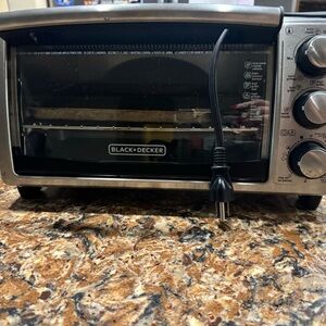 Black & Decker Silver Toaster Oven with Black Accents